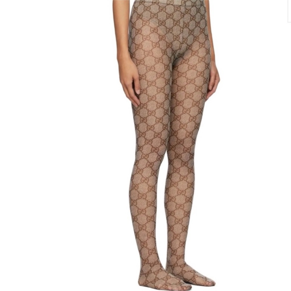 Gucci Brown GG Pattern Tights